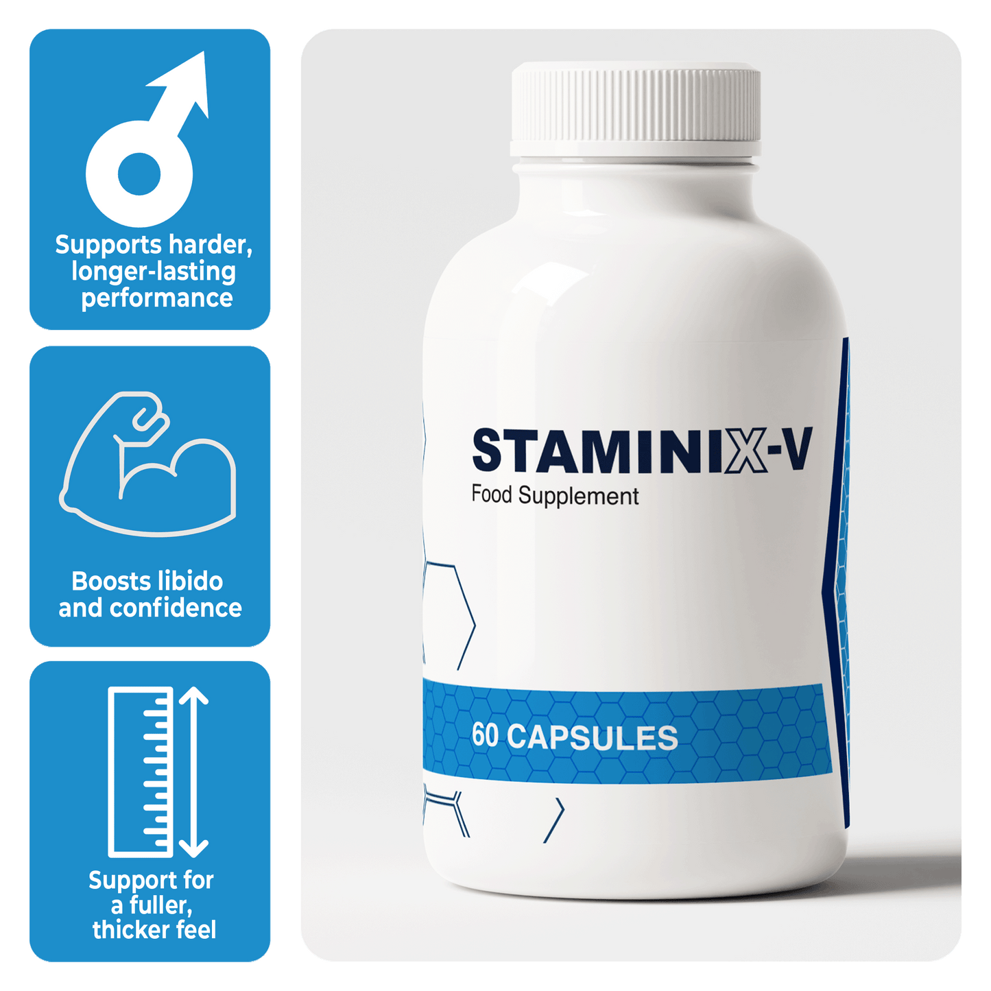STAMINIX-V. Powerful Male Performance Supplement . (60 Capsules, 1 Month Supply)